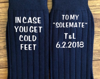 In Case You Get Cold Feet Socks - Solemates -Customizable Socks for the Wedding Day - Groom Gift from Bride - Funny Groom Gift