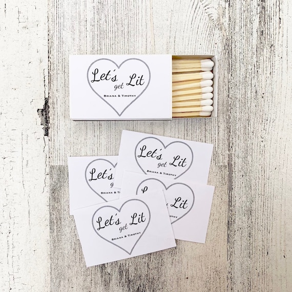 Custom Matchbox Favor Labels: Wedding Shower Favors