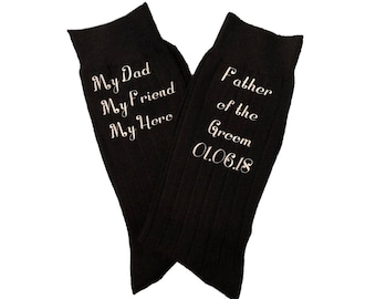 Father of the Groom Socks - My Dad My Hero My Friend