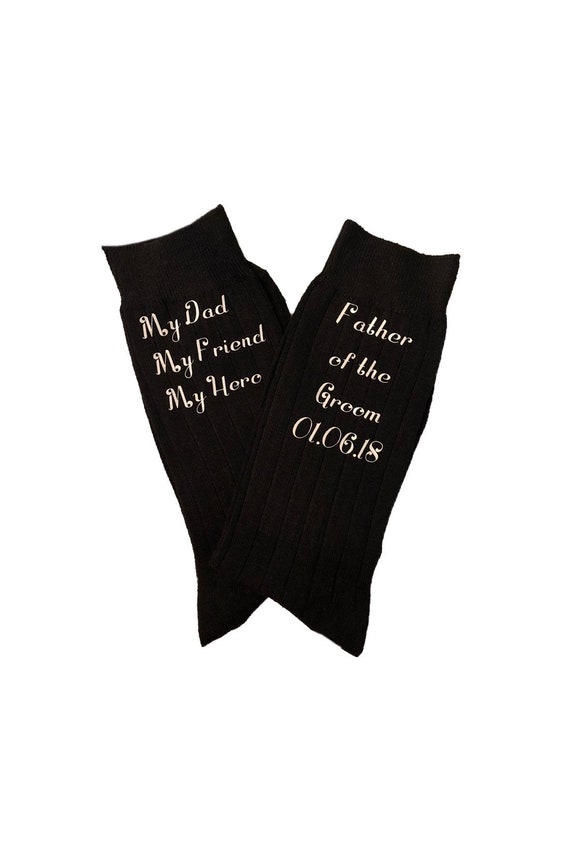 Father of the Groom Socks - My Dad My Hero My Friend