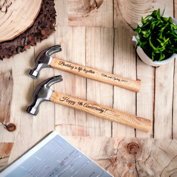 Engraved Hammer - Wood Anniversary - Building a Life Together - Personalized Hammer