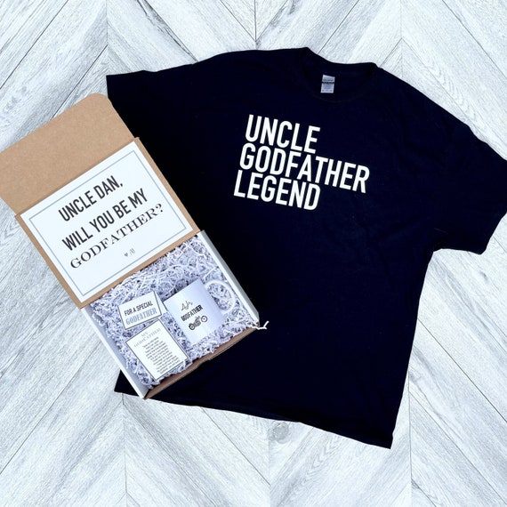 Personalized Godfather Gift Box: Uncle Legend T-Shirt & Mug