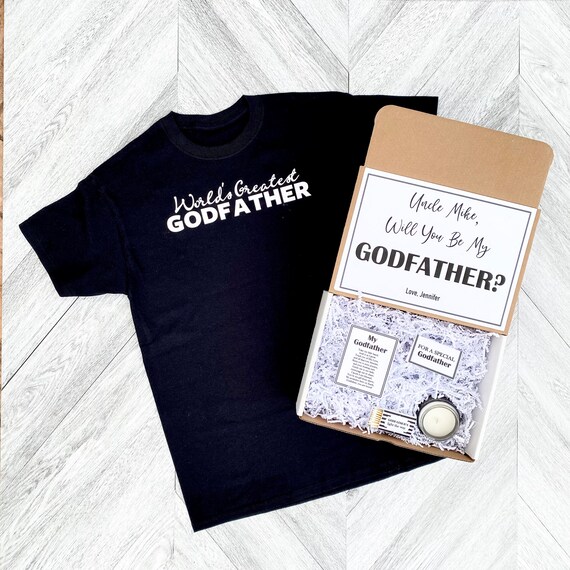Personalized Godfather Gift Box: T-Shirt & Candle