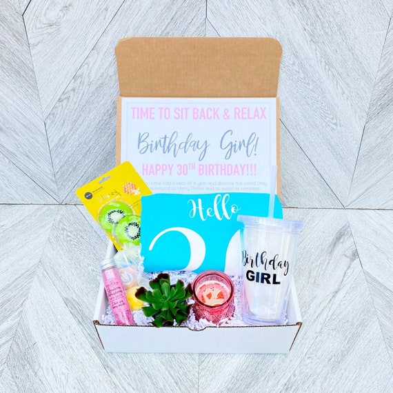 Birthday Spa Gift Box: Personalized Tumbler, Shirt & Succulent