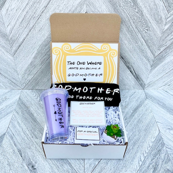 Personalized Godmother Gift Box: Tumbler, Tank Top & Succulent