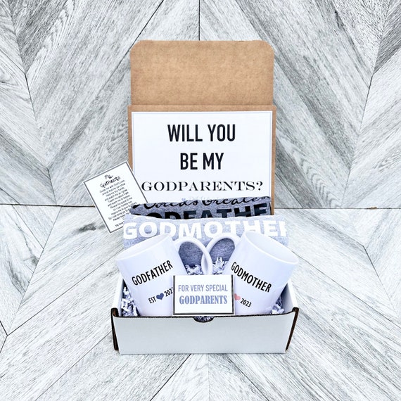 Personalized Godparents Gift Box: Mug & T-Shirt Set