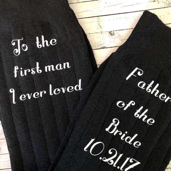 Custom Father of the Bride Socks: Wedding Day Gift