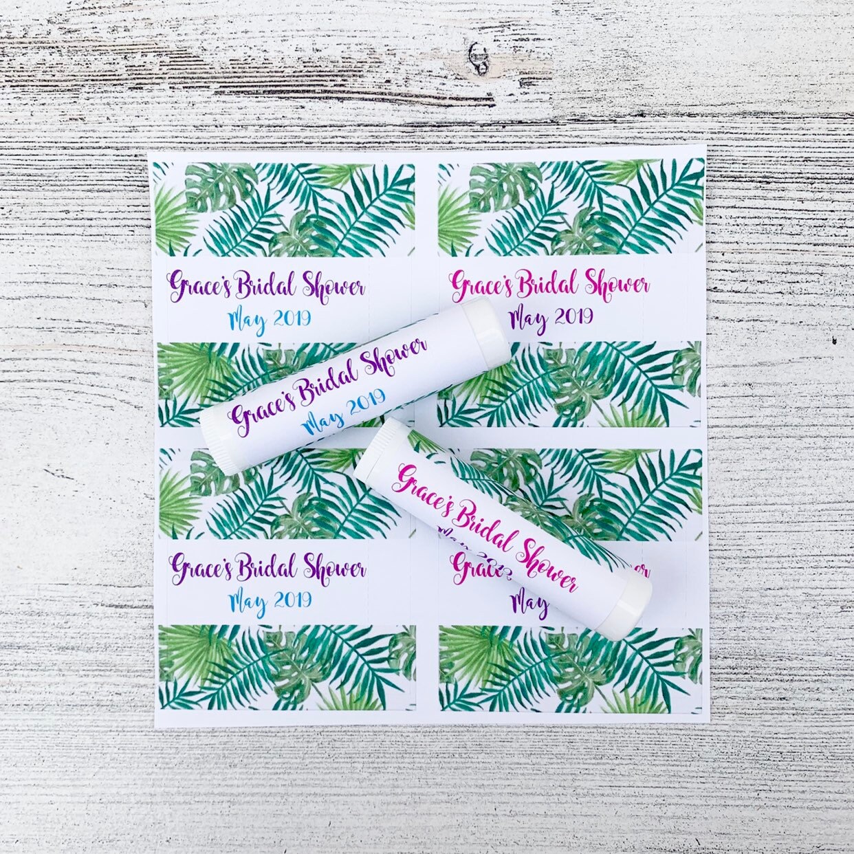 Lip Balm Labels Only / Chapstick Favors Bridal Shower / Baby Shower