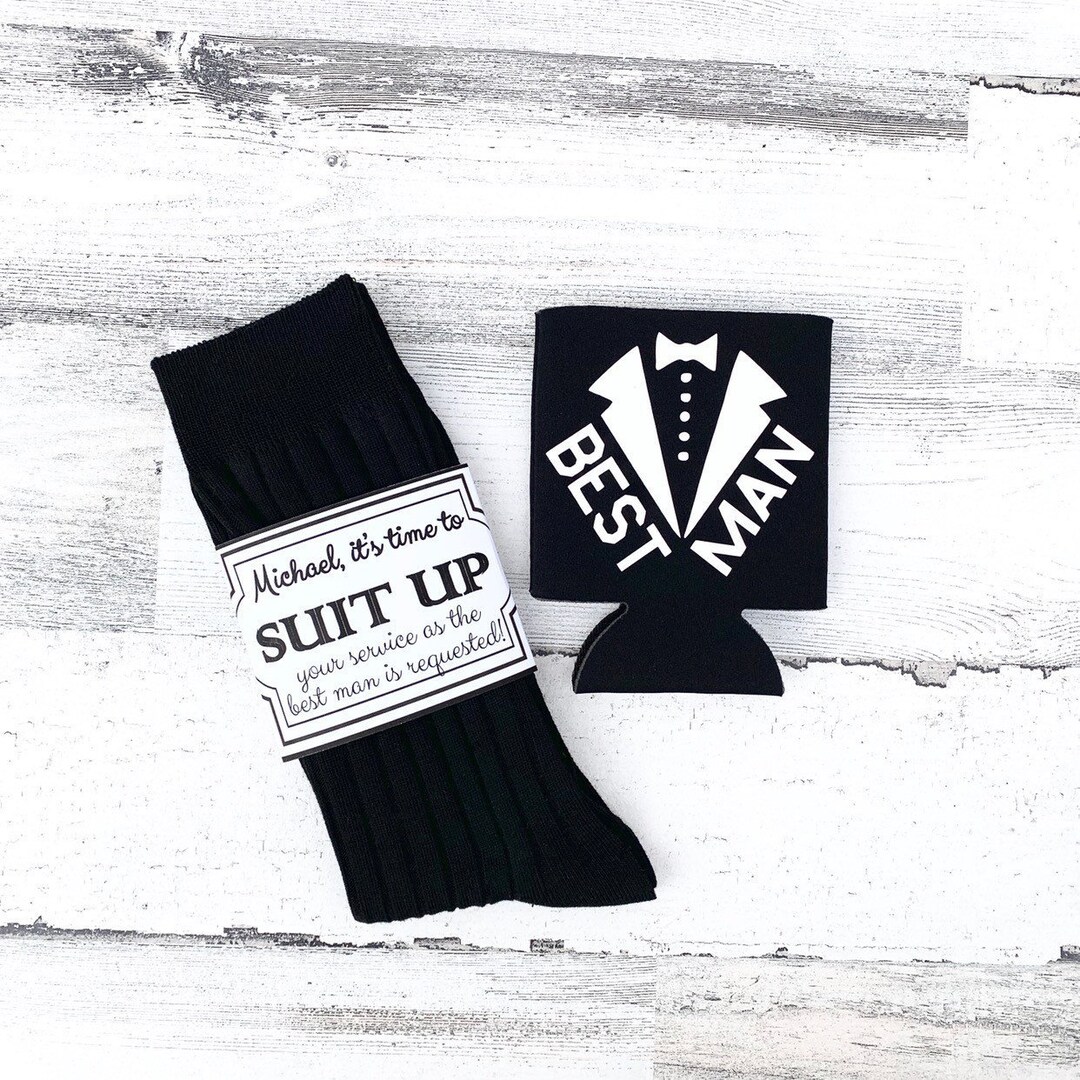 Best Man Socks and Drink Coolie Will You Be My Best Man Best Man