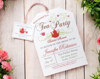 Tea Party Bridal Shower Invitations