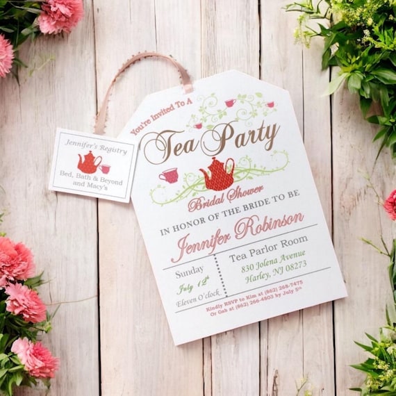 Tea Party Bridal Shower Invitations