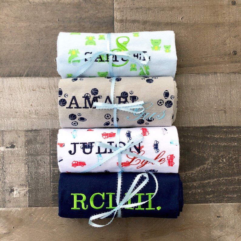 Embroidered Baby Blanket Personalized Baby Receiving Etsy