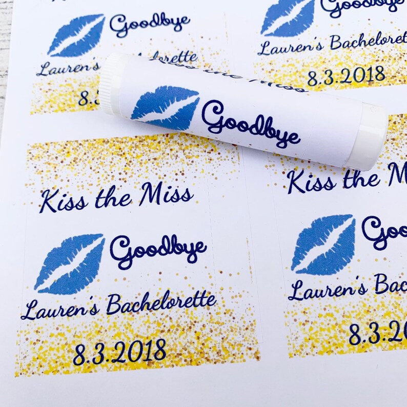 Bachelorette Lip Balms Chapstick Favors Last Kiss Kiss the Miss goodbye