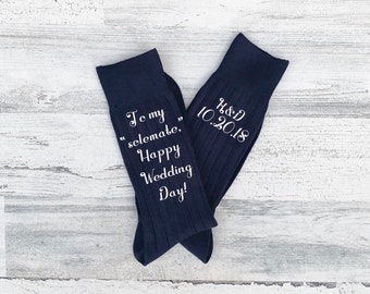 Sole Mates - Socks for Groom - Customizable Socks for the Wedding Day - Groom Gift from Bride - customizable Groom Socks