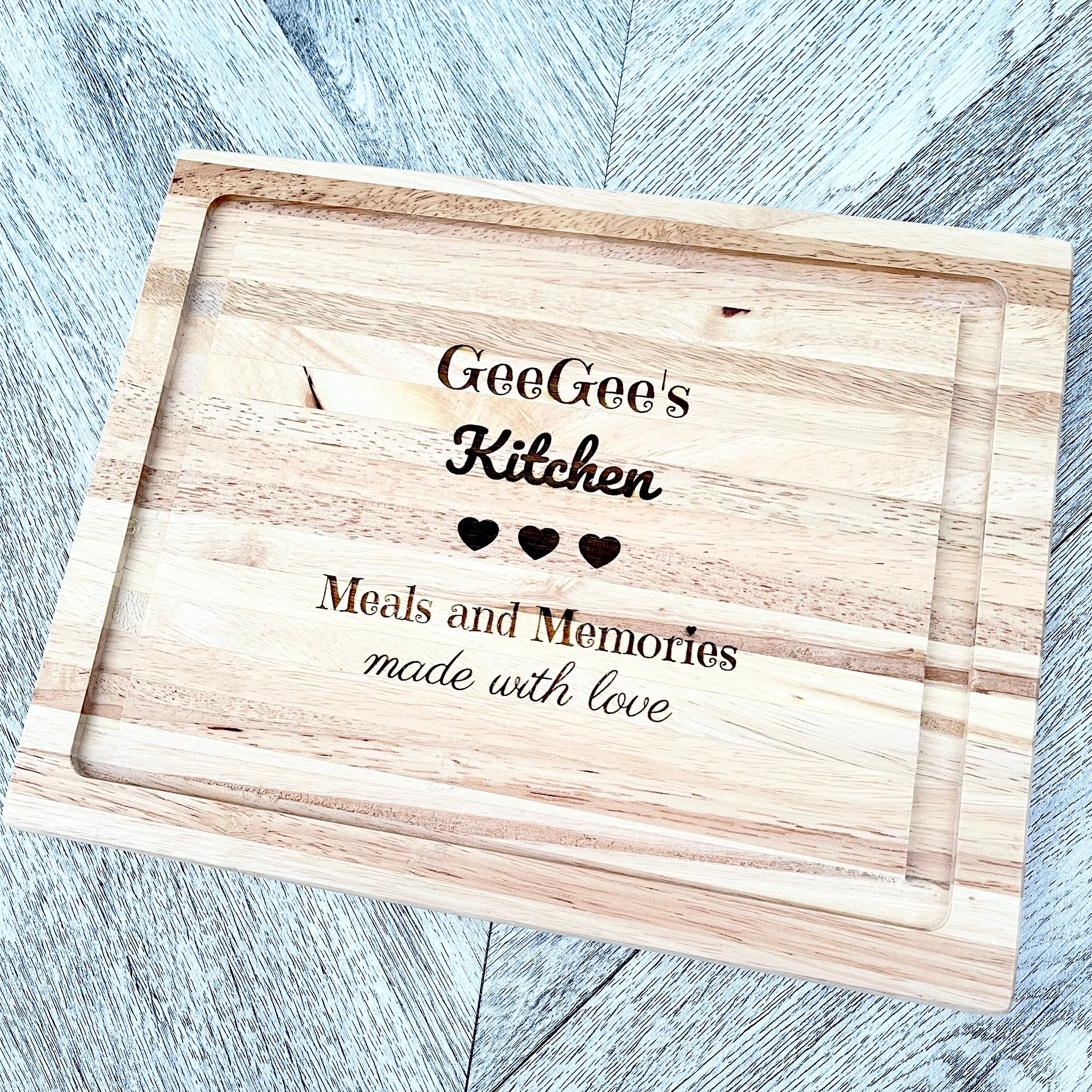 Wood Engraved Custom Cutting Board - GiGi GG GeeGee Gift - GeeGee's Kitchen-  Personalized Cutting Board