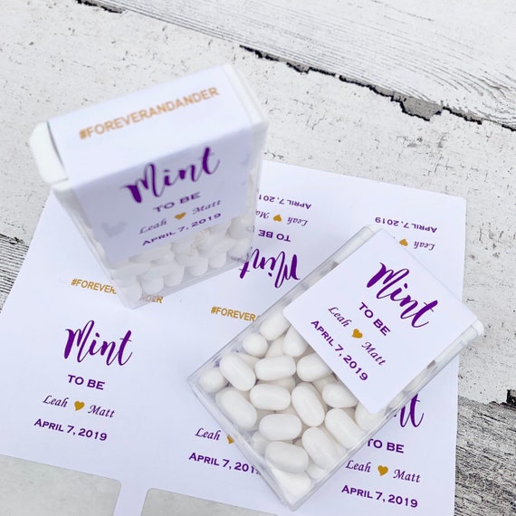 Tic Tac Favor Labels ONLY - Mint to Be with Names, Hashtag and Wedding Date