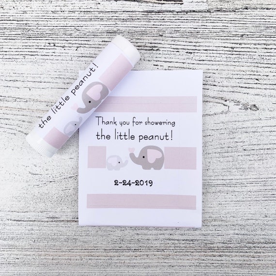 Elephant Baby Shower Chapstick Labels: Personalized Favors