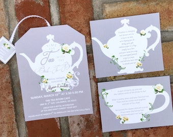 Additional insert Cards for Tea Party Invitations