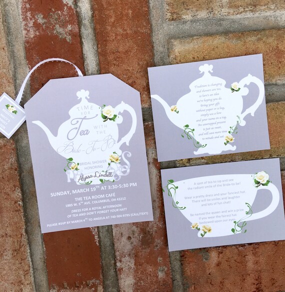 Additional insert Cards for Tea Party Invitations Etsy