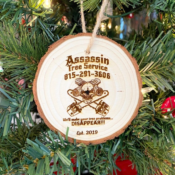 Personalized Wood Engraved Photo Ornament: Business Logo Keepsake
