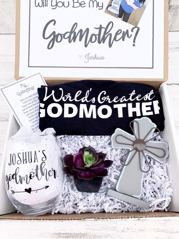 Personalized Godmother Proposal Gift Box: Tank Top, Succulent