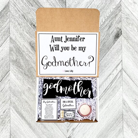 Personalized Godmother Proposal Gift Box: Candle & Tank