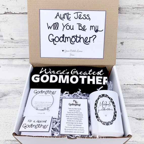 Personalized Godmother Gift Box: Proposal Box with Mug & Bracelet