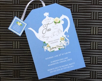 Tea Party Baby Shower Invitations Tea Pot Style