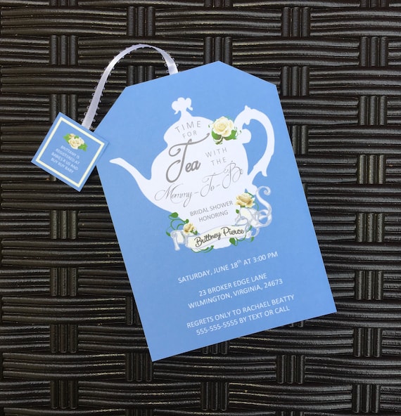Tea Party Baby Shower Invitations Tea Pot Style