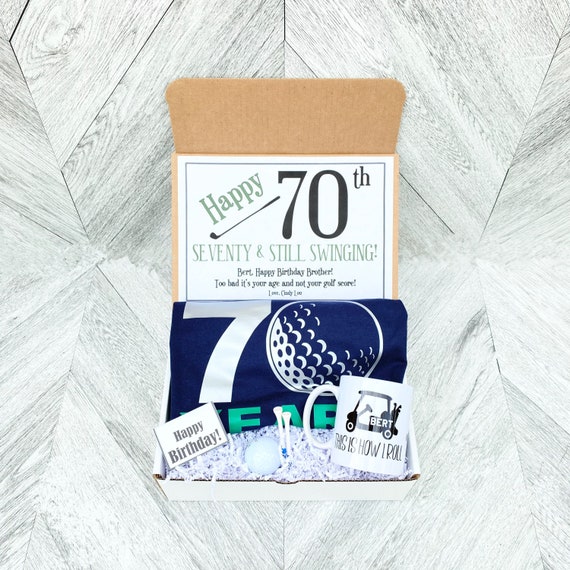 70th Birthday Golf Gift Set: Personalized Mug & Shirt
