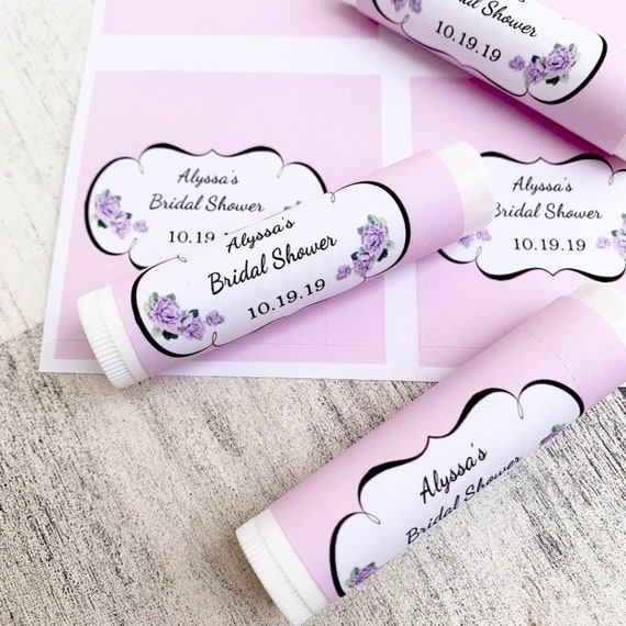 Personalized Lip Balm Labels: Bridal Shower & Wedding Favors
