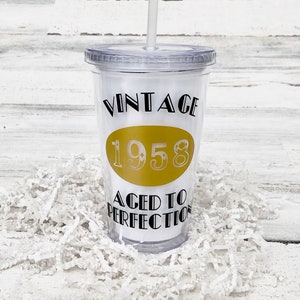 Cheers to 60 Years Birthday Box Set Vintage Shirt Wine Glass Tumbler Wine Label image 9