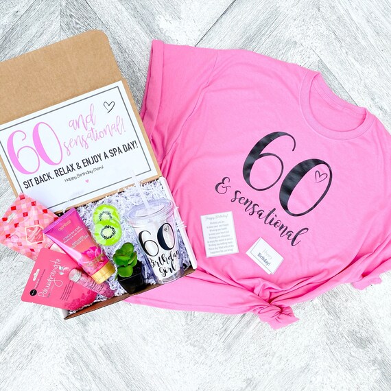 60th Birthday Spa Gift Box: Tumbler, Shirt & Spa Candle