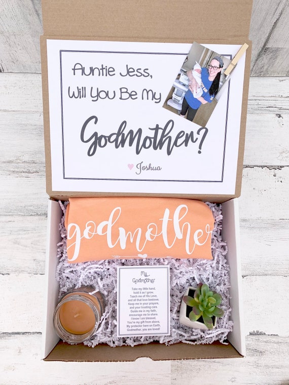Personalized Godmother Proposal Box: Tank Top, Succulent Gift