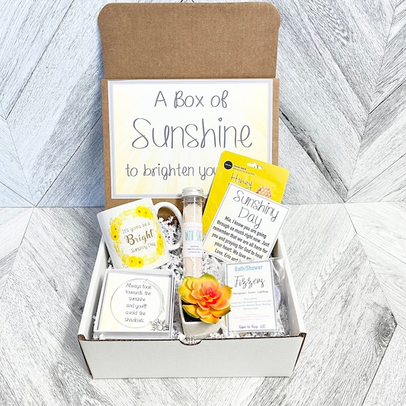 Box of Sunshine Gift Set: Spa, Mug & Succulent - Feel Better Gift