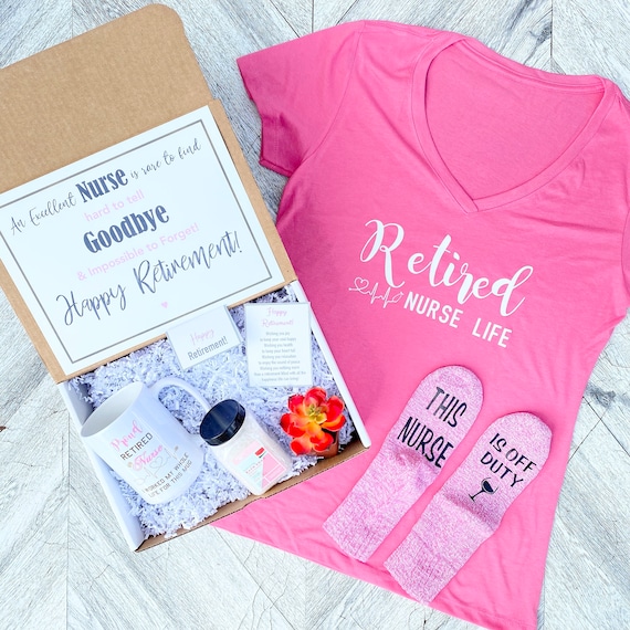 Retired Nurse Gift Box: Shirt, Mug, Socks & Poem Card