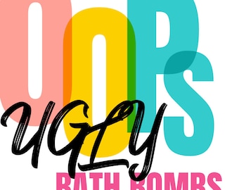 6 UGLY SET Regalo para ella, Regalo de cumpleaños para ella, Spa, Bomba de baño, Set de regalo, Kit de spa, 6 bombas de baño burbujeantes, Vegano, Sin OGM,