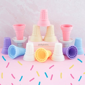Fake Ice Cream Cone, Fake Sugar Cone, Fake Bake Ice Cream, Faux Ice Cream Cone, Fake Waffle Cone, Birthday Party Decor, Summer Tiered Tray