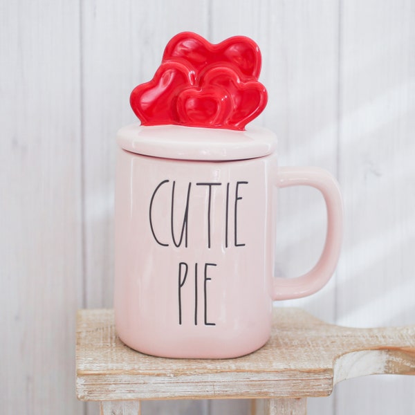 Rae Dunn Mug, Pink Cutie Pie Mug, Valentine Coffee Mug, Ceramic Mug, Rae Dunn Pottery, Handmade Mugs, Coffee Mug Gifts, Tiered Tray Decor