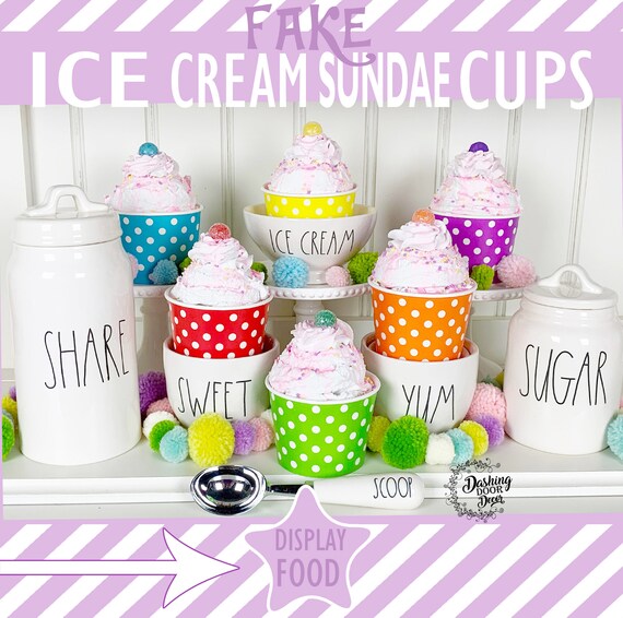 Fake Ice Cream Fake Ice Cream Scoops Fake Ice Cream Sundae | Etsy