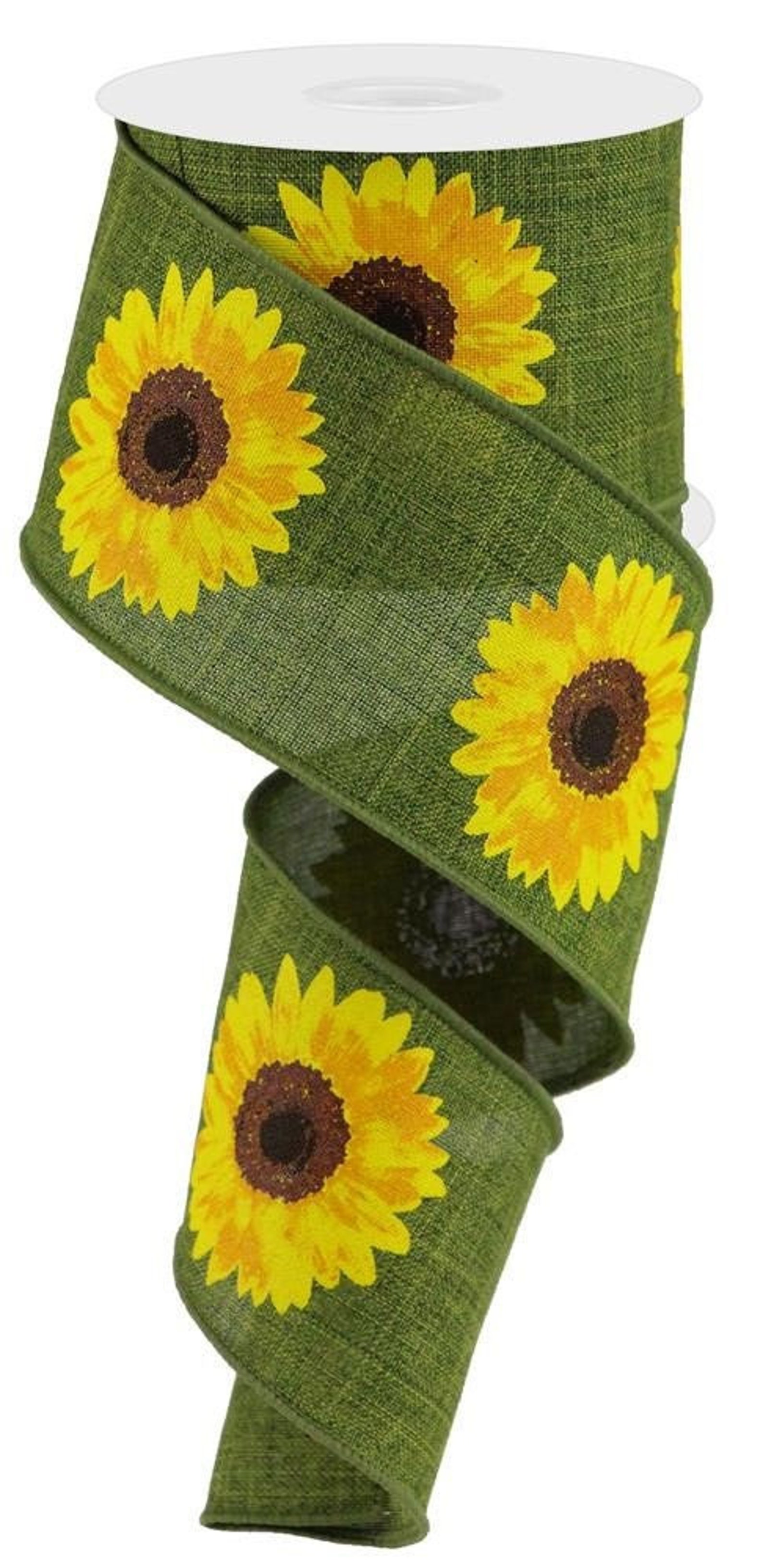 2.5 Bold Sunflower Ribbon Wired Ribbon 2.5 Inches Etsy