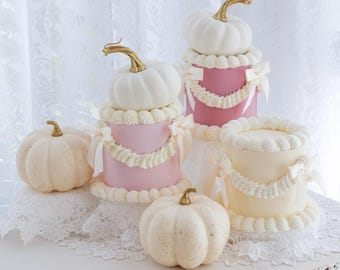 Fake Cake, Coquette Cake, Fall Pink Cake, Vintage Style Cake, Romantic Home, Display Cake, Lambeth Cake, Photo Prop, Bow Theme Party Decor