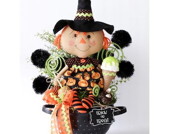 Halloween Centerpiece, Witch Decor, Halloween Party Table Decoration, Spooky Cute, Fall Arrangement, Fall Floral, Halloween Kitchen Decor