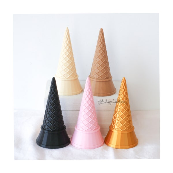 Fake Ice Cream Cone, Fake Waffle Cone, Fake Sugar Cone, Fake Bake Ice Cream, Ice Cream Cone Prop, Pretend Waffle Cone, Birthday Party Decor