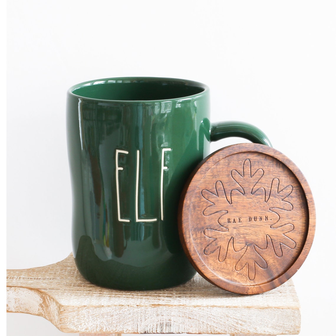 Rae Dunn Christmas Mug Elf Coaster Mug Green Christmas Mug Etsy