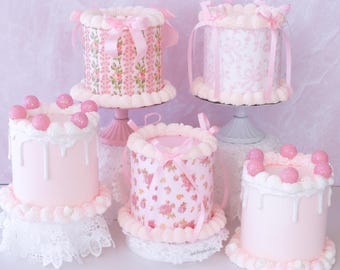 Fake Cake, Coquette Cake, LoveShackFancy Inspired, Photo Prop, Birthday Cake, Pink Room Decor, Bridal Shower, Cottagecore Tea Party,Romantic
