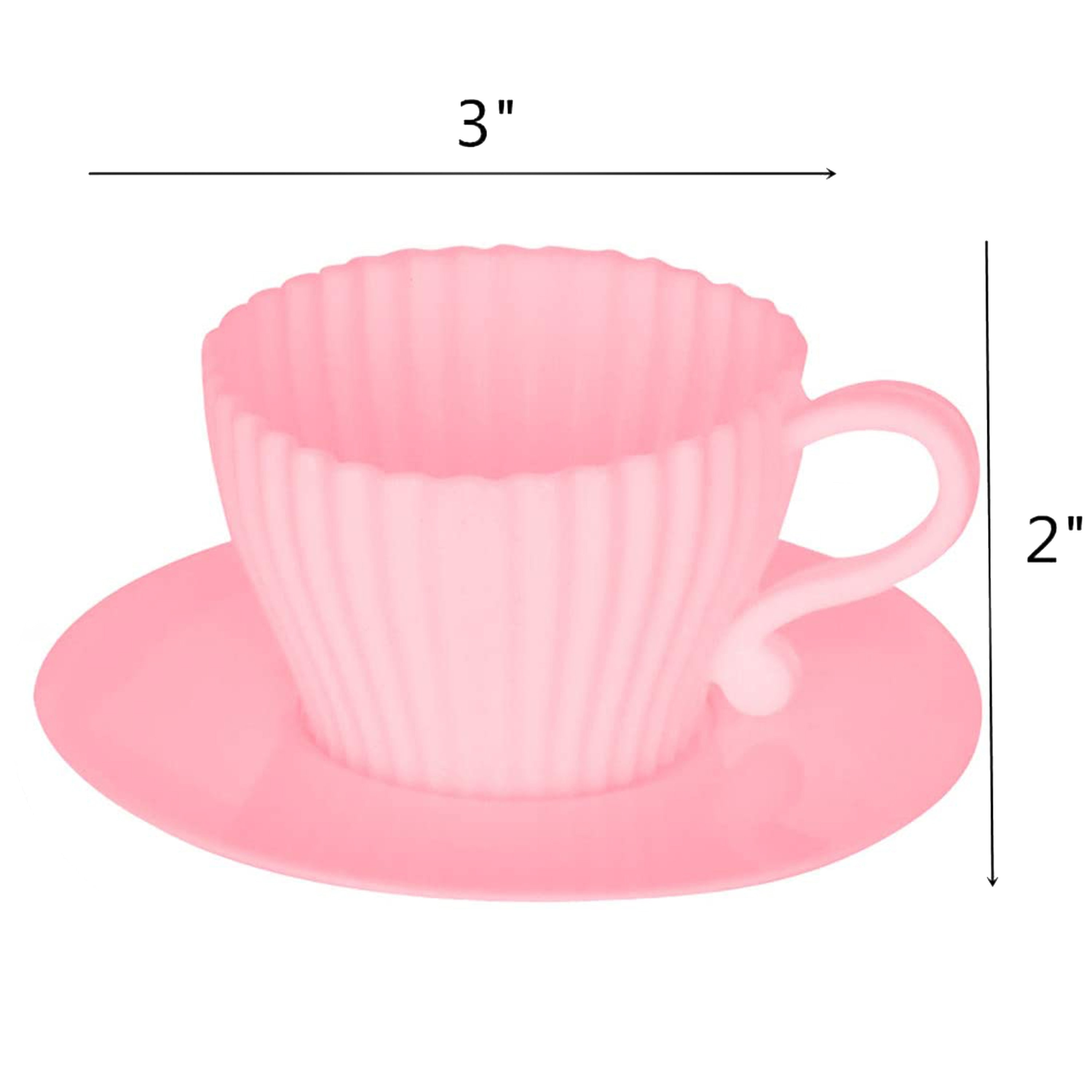 Tea Cup Embeds 2 Cavity Silicone Mold 5333