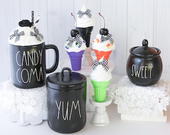 Halloween Fake Bake, Fake Ice Cream Cone, Candy Corn, Mug Topper, Soft Serve Ice Cream, Ice Cream Prop, Party Decor, Halloween Tiered Tray