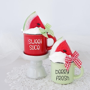 Watermelon Mini Mug, Fake Bake Ice Cream, Faux Dessert, Watermelon Tiered Tray, Photo Prop, Fake, Summer Fake Bake, Watermelon Kitchen Decor