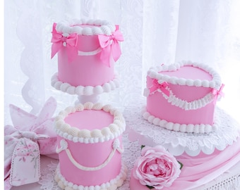 Fake Cake, Heart Shaped Cake, Gender Reveal, Event Prop, Lambeth Cake, Vintage Inspired Cake, Pink Cake, Bridal Shower, Birthday Cake, Party